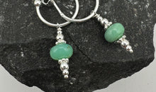 Sterling Silber 15 mm Creolen mit Chrysoprase