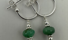 Sterling Silber 15 mm Creolen mit Chrysoprase