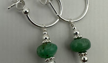 Sterling Silber 15 mm Creolen mit Chrysoprase