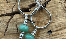 Sterling Silber 15 mm Creolen mit Chrysoprase