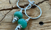 Sterling Silber 15 mm Creolen mit Chrysoprase