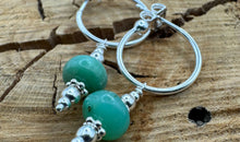 Sterling Silber 15 mm Creolen mit Chrysoprase