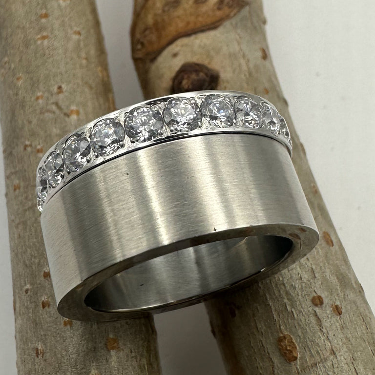 Edelstahl Ring Set Grösse 56