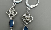 Statement Creolen mit Blau Chalzedone