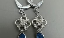 Statement Creolen mit Blau Chalzedone