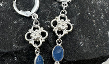 Statement Creolen mit Blau Chalzedone