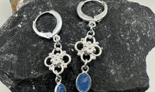 Statement Creolen mit Blau Chalzedone