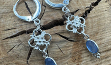 Statement Creolen mit Blau Chalzedone