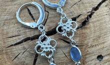 Statement Creolen mit Blau Chalzedone