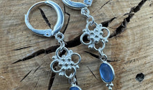 Statement Creolen mit Blau Chalzedone