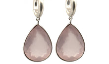 Creolen mit 15 X 20 Rosenquarz