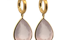 Creolen mit 15 X 20 Rosenquarz