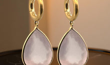 Creolen mit 15 X 20 Rosenquarz