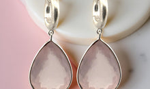 Creolen mit 15 X 20 Rosenquarz