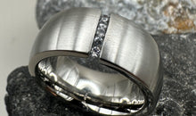 9mm breiterEdelstahl Ring mit Zirkonia Grösse 53