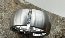 9mm breiterEdelstahl Ring mit Zirkonia Grösse 53