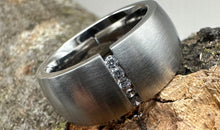 9mm breiterEdelstahl Ring mit Zirkonia Grösse 53