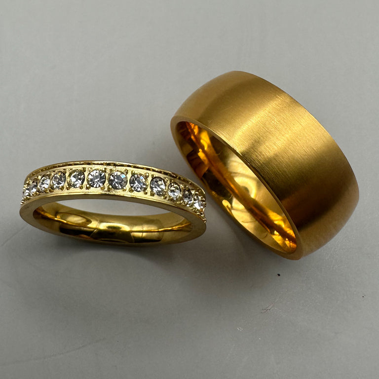 Ring Set gelbvergoldet Grösse 58