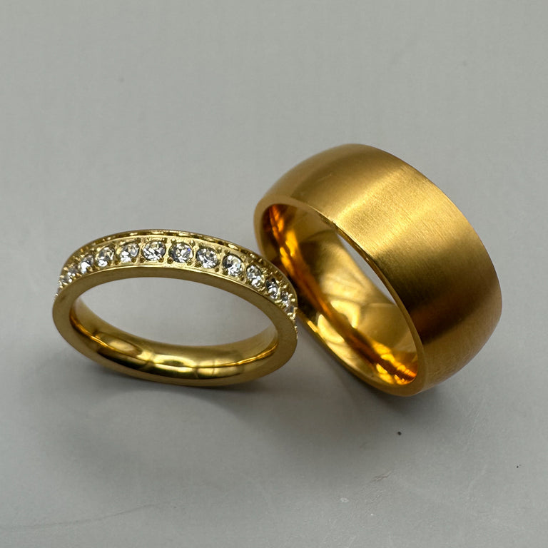 Ring Set gelbvergoldet Grösse 58