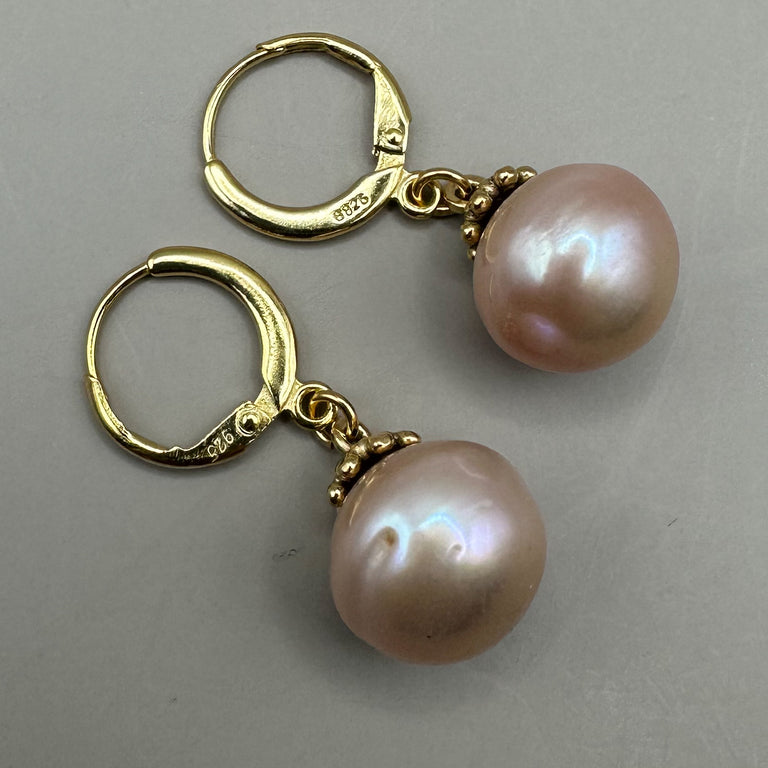 Creolen 925 Sterling Silber mit Perlen