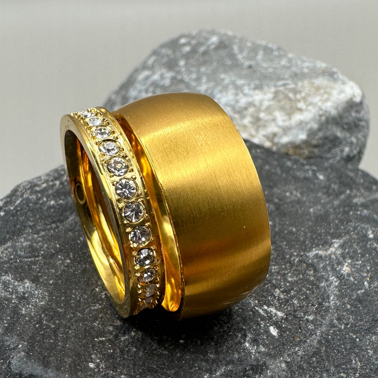 Ring Set gelbvergoldet Grösse 58