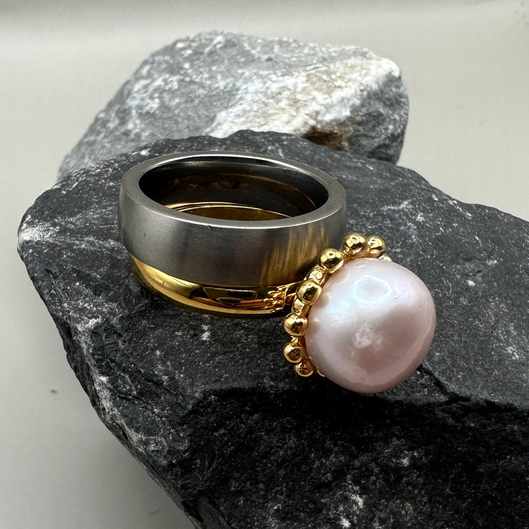 Ring Set mit Perle Grösse 52