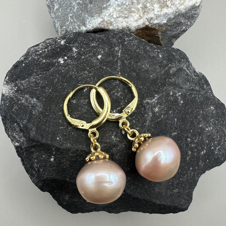 Creolen 925 Sterling Silber mit Perlen