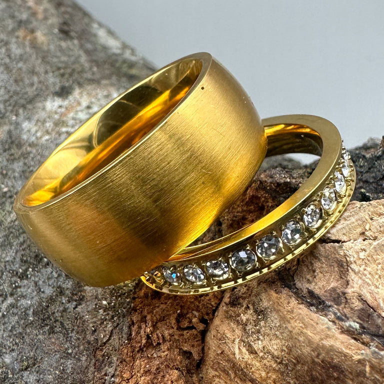 Ring Set gelbvergoldet Grösse 58
