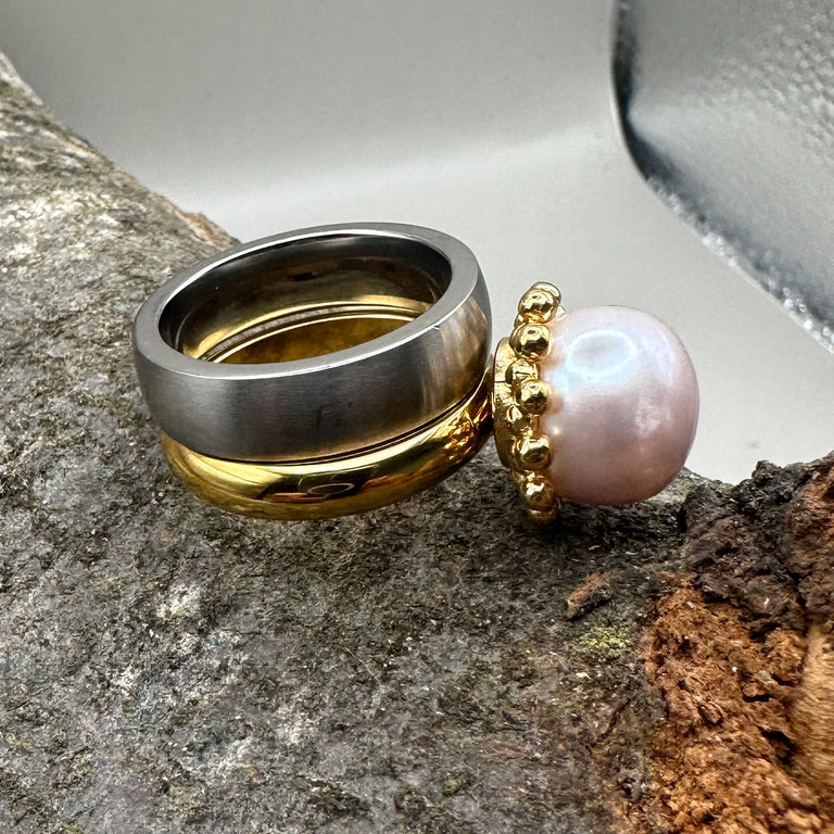 Ring Set mit Perle Grösse 52