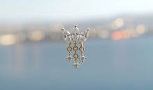 Titan G23 Piercing mit Navette Zirkonia &amp; beweglichem Charm
