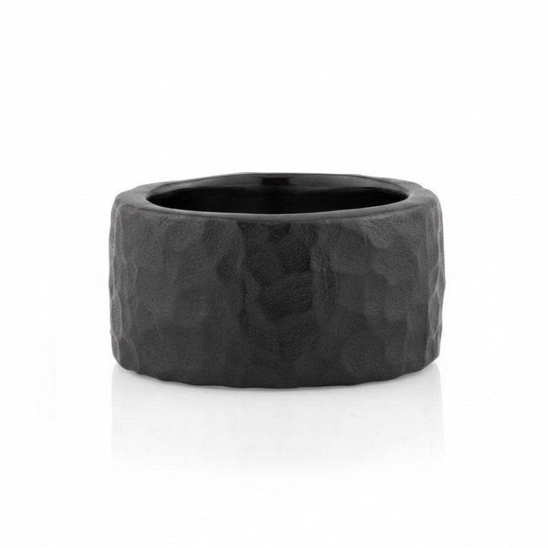 Ring SIMON 12 mm matt gehammert