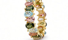 AYAT – Memory Ring mit 3 X 5 mm Blautopas und Turmalinen