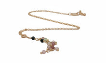 Feine Y-Kette mit Rosturmalin und Perlen – elegant & filigran