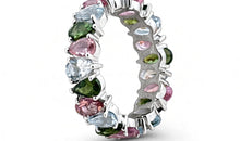 AYAT – Memory Ring mit 3 X 5 mm Blautopas und Turmalinen