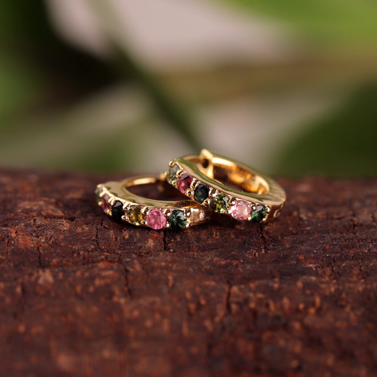 Creolen ANASTASIA Multiurmalin 18k Gold