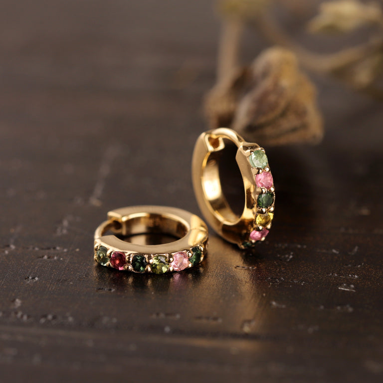 Creolen ANASTASIA Multiurmalin 18k Gold