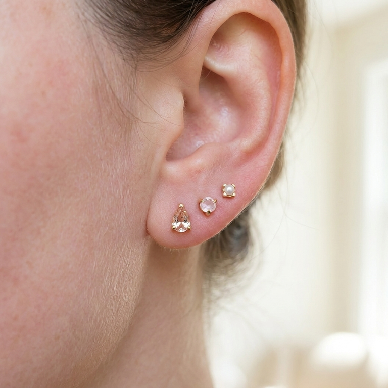 Ohrstecker ROSALI mit Rosenquarz