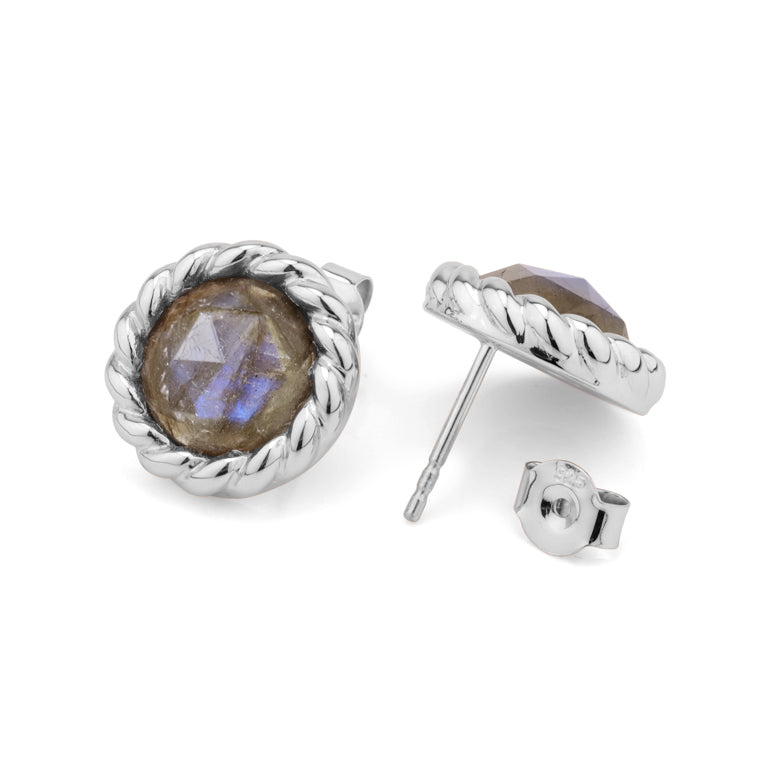 Ohrstecker TWIST  mit Labradorit 10 mm