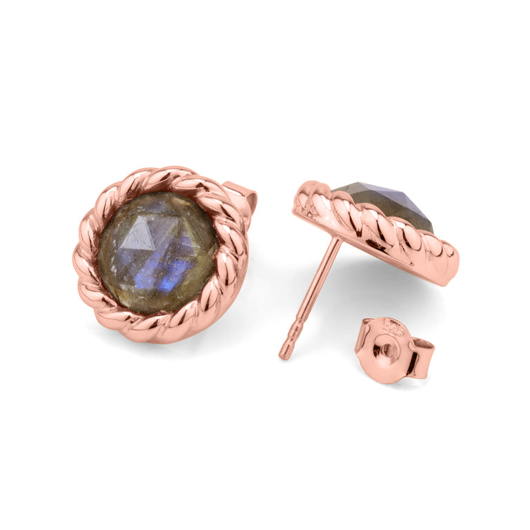 Ohrstecker TWIST  mit Labradorit 10 mm