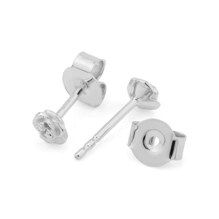 Ohrstecker MINI ROSEN  4 mm mit Topas