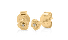 Ohrstecker MINI ROSEN  4 mm mit Topas