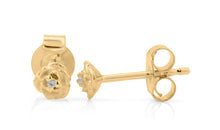 Ohrstecker MINI ROSEN  4 mm mit Topas