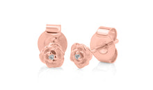 Ohrstecker MINI ROSEN  4 mm mit Topas