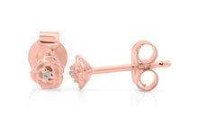 Ohrstecker MINI ROSEN  4 mm mit Topas