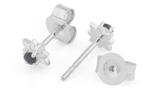 Ohrstecker EMILIA mit nachtblauem Saphir 2 mm