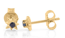 Ohrstecker EMILIA mit nachtblauem Saphir 2 mm