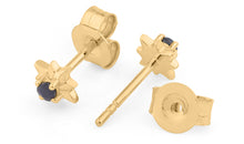 Ohrstecker EMILIA mit nachtblauem Saphir 2 mm