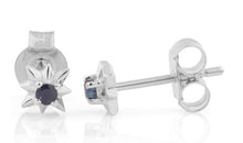 Ohrstecker EMILIA mit nachtblauem Saphir 2 mm
