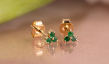 Ohrstecker TRINITY mit Smaragd 1.5 mm