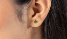 Ohrstecker TRINITY mit Smaragd 1.5 mm